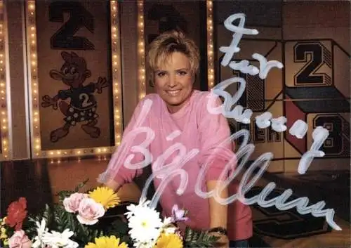 Ak Fernsehmoderatorin Birgit Lechtermann, Autogramm, Portrait