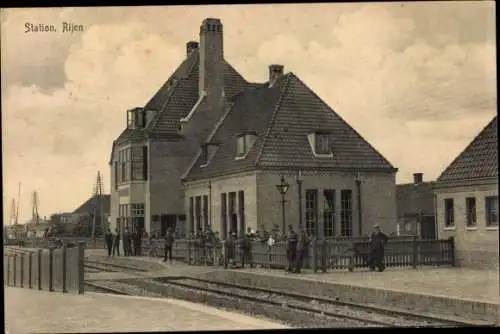 Ak Rijen Nordbrabant, Station, Bahnhof, Gleisseite