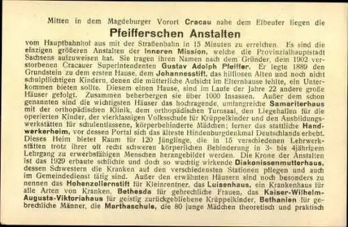 Set von 12 AK im Umschlag,  Pfeiffersche Anstalten Magdeburg-Cracau  Diakonissen-Mutterhaus