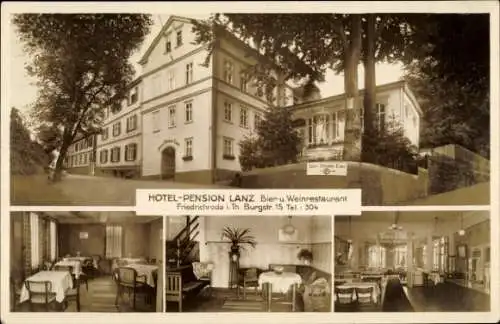 Ak Friedrichroda im Thüringer Wald, Hotel Pension Lanz, Bier- und Weinrestaurant, Burgstr. 15