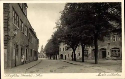 Ak Bad Tennstedt in Thüringen, Markt, Rathaus