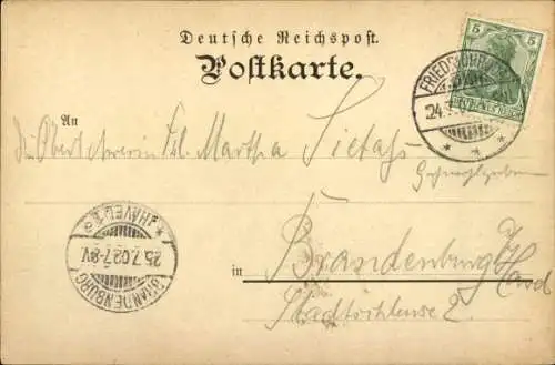 Litho Friedrichroda im Thüringer Wald, Gesamtansicht, Schütz's Pensions- und Logierhäuser