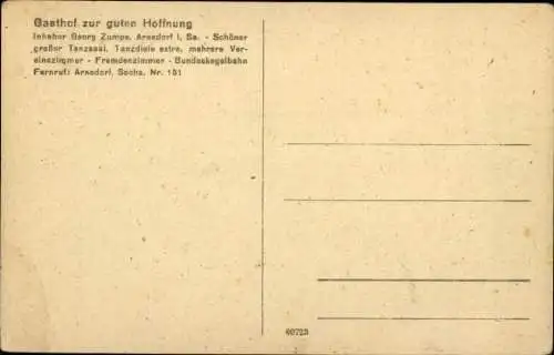 Ak Arnsdorf Sachsen, Gasthof zur guten Hoffnung, Inh. Georg Zumpe