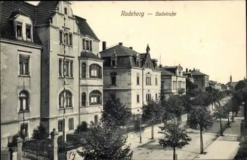 Ak Radeberg in Sachsen, Badstraße und Oberstraße
