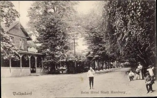 Ak Hamburg Wandsbek Volksdorf, Beim Hotel Stadt Hamburg