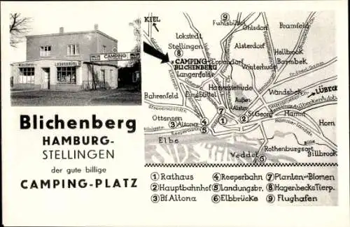 Ak Hamburg Eimsbüttel Stellingen, Blichenberg, Campingplatz, Kielerstraße 372