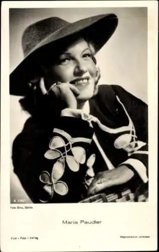 Ak Schauspielerin Maria Paudler, Portrait, Hut