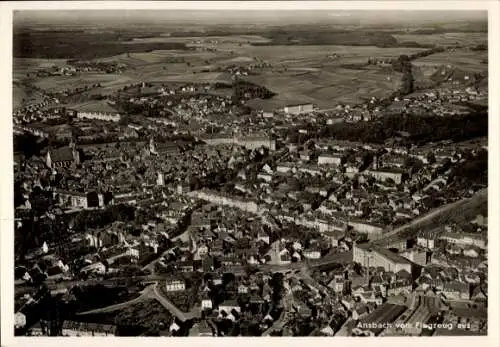 Ak Ansbach in Mittelfranken Bayern, Fliegeraufnahme