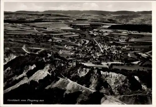 Ak Haschbach am Remigiusberg in der Pfalz, Panorama, Kusel, Burgruine Lichtenberg, Fliegeraufnahme