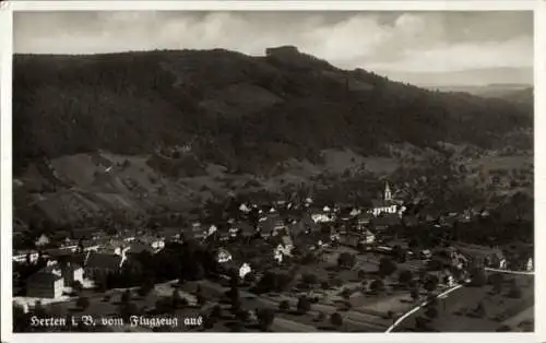 Ak Herten Rheinfelden in Baden, Fliegeraufnahme