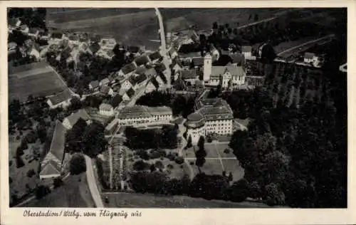 Ak Oberstadion in Oberschwaben, Fliegeraufnahme