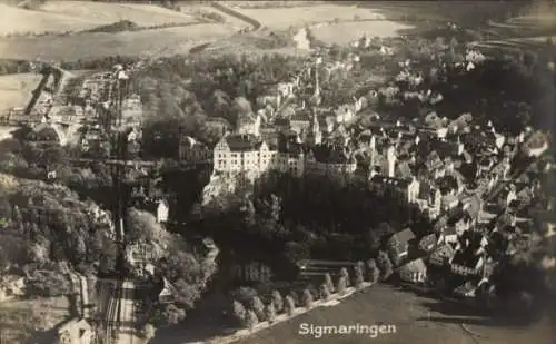 Ak Sigmaringen an der Donau, Fliegeraufnahme