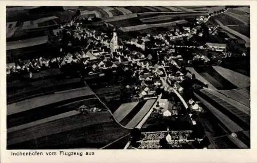 Ak Inchenhofen in Schwaben, Fliegeraufnahme, Kirche