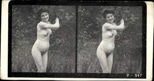 Stereo Foto Frauenakt, Pose