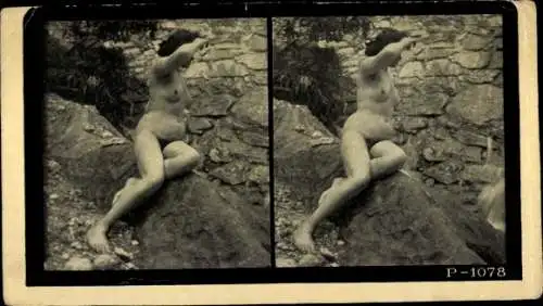 Stereo Foto Frauenakt, Pose