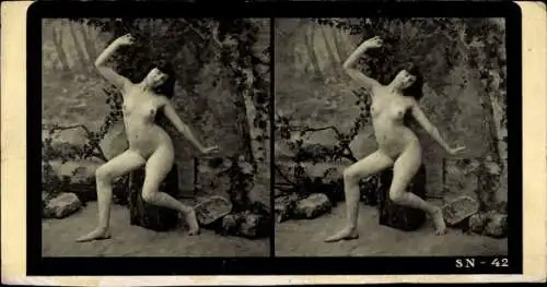 Stereo Foto Frauenakt, Pose