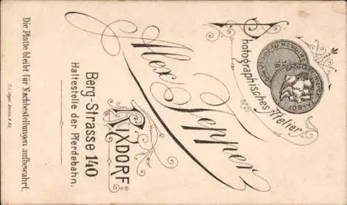 CdV Junge mit Geige, Standportrait