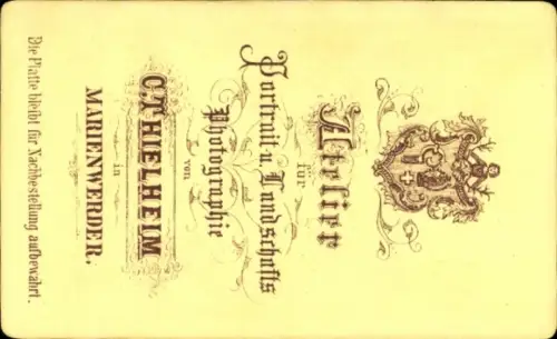 CdV Kwidzyn Marienwerder, Porträt eines Mannes mit Fliege und dunklem Anzug