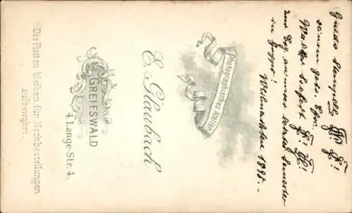 CdV Porträt eines jungen Mannes, Student, Wappen