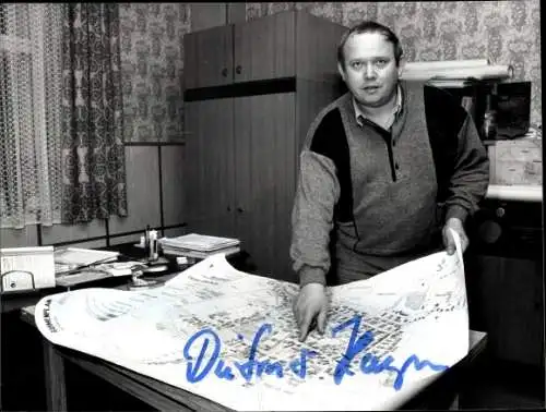 Foto Dietmar Haym, Autogramm, Bürgermeister Gemeinde Mölbis DDR