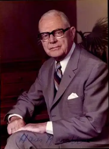 Foto Portrait Hans Reschke, Ober-Bürgermeister Mannheim, Autogramm