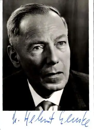 Foto Portrait Helmut Lemke, Ministerpräsident Schleswig Holstein, Autogramm