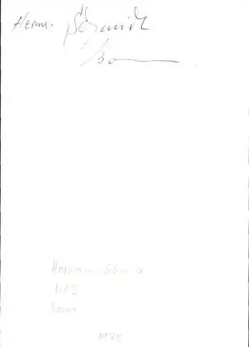 Foto Portrait Hermann Schmidt, MdB, Autogramm