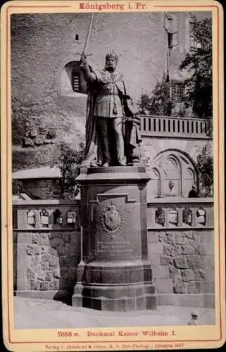 Kabinett Foto Kaliningrad Königsberg Ostpreußen, Denkmal Kaiser Wilhelm I., 1897