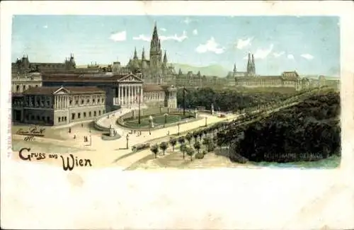 Künstler Litho Wien I., Reichsraths-Gebäude