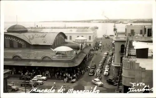 Foto Ak Maracaibo Venezuela, Gesamtansicht, Straße, Verkehr