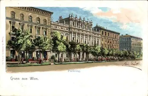 Künstler Litho Wien Österreich, am Parkring