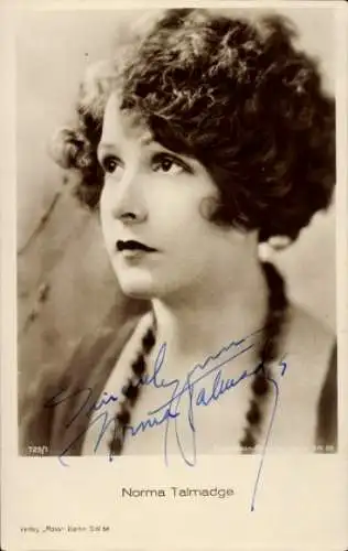 Ak Schauspielerin Norma Talmadge, Portrait, Autogramm