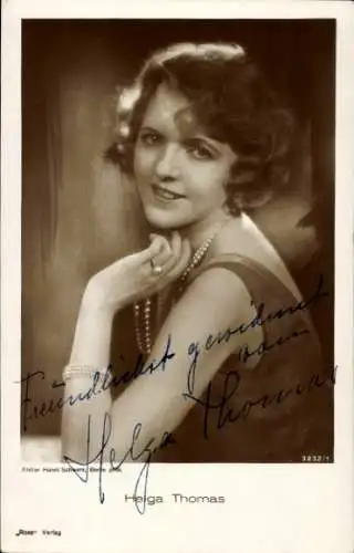 Ak Schauspielerin Helga Thomas, Portrait, Autogramm