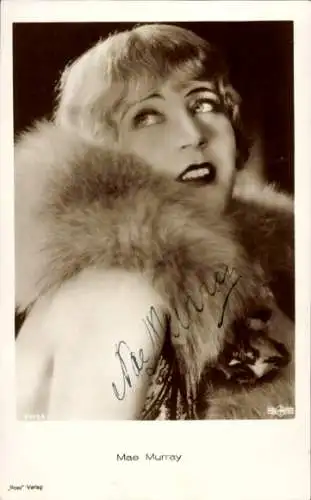 Ak Schauspielerin und Tänzerin Mae Murray, Portrait, Ross 2013/1, Autogramm