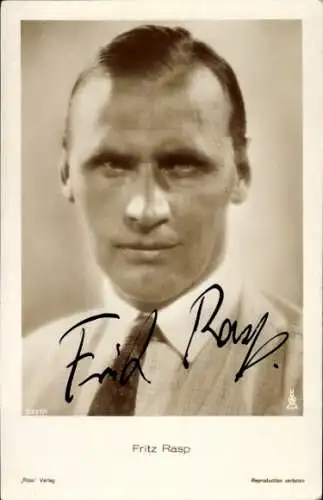 Ak Schauspieler Fritz Rasp, in Metropolis, Autogramm