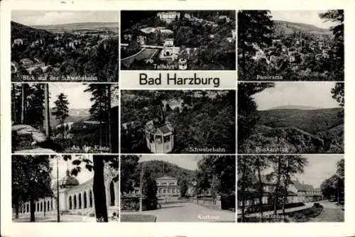 Ak Bad Harzburg am Harz, Jungborn, Talfahrt, Blick aus der Schwebebahn