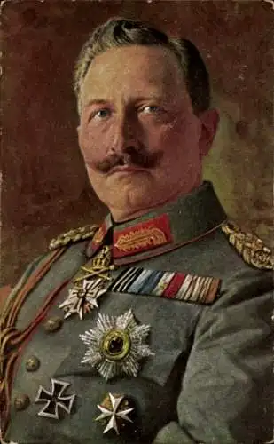 Künstler Ak Kaiser Wilhelm II., Portrait, Orden