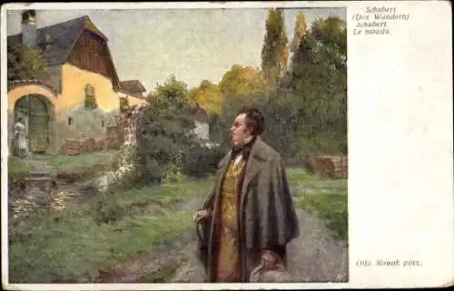 Künstler Ak Nowak, Otto, Österr. Komponist Franz Schubert, Das Wandern