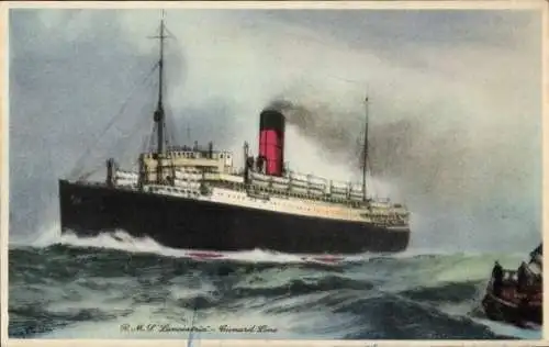 Künstler Ak Cunard Line, R.M.S. Lancastria, Dampfschiff, Steamer