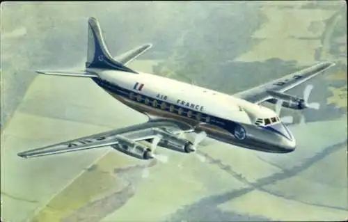 Ak Französisches Passagierflugzeug, Air France, Vickers Viscount