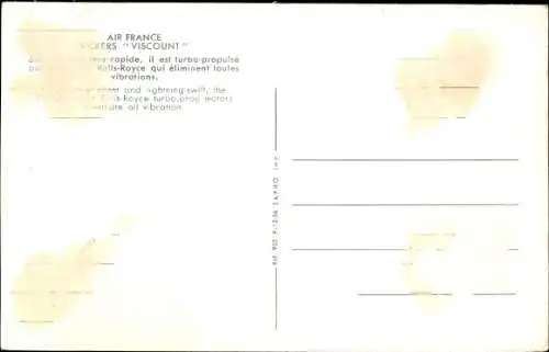 Ak Französisches Passagierflugzeug, Air France, Vickers Viscount