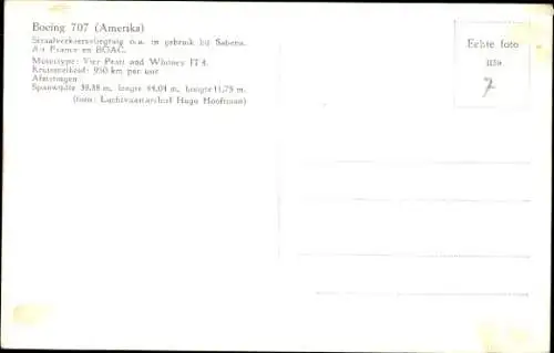 Ak Passagierflugzeug, Boeing 707, Amerika