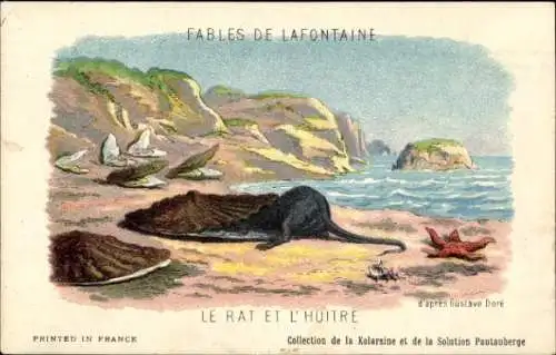 Künstler Ak Dore, Gustave, Fables de Lafontaine, Le Rat et l'huitre