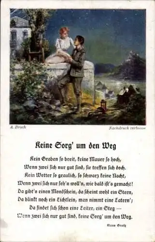 Lied Künstler Ak Broch, A., Keine Sorg' um den Weg, Klaus Groth, Bunte Reihe Nr. 38