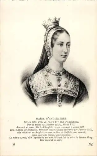 Ak Maria von England, Tochter Heinrichs VII