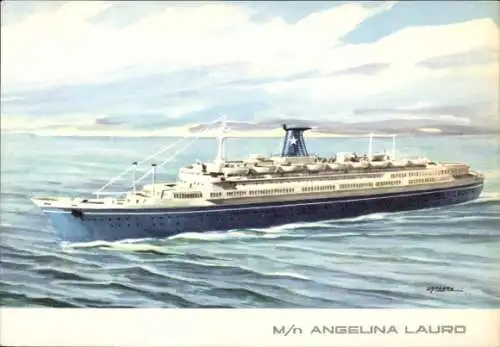 Künstler Ak Dampfschiff MN Angelina Lauro, Lauro Lines