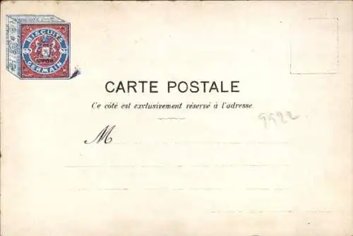 Künstler Ak Guillaume, Albert, Betrunkener an einer Laterne