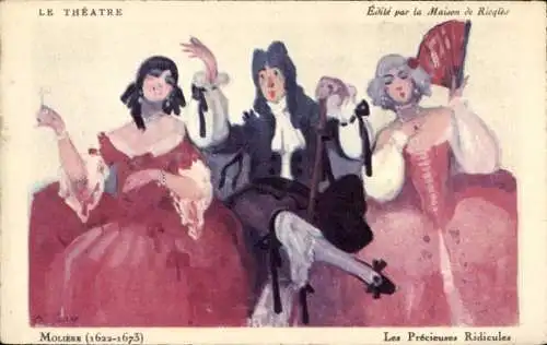 Ak Le Theatre, Moliere, Les Precieuses Ridicules, Reklame, Maison de Ricqles, Alcool de Menthe