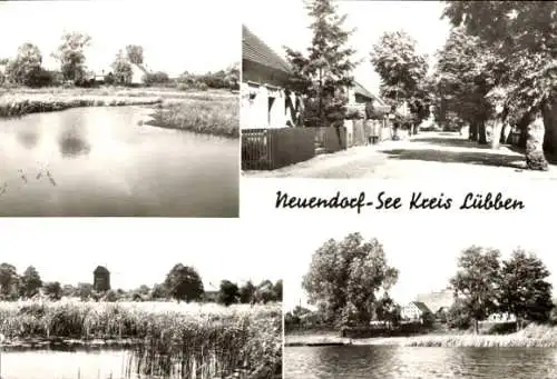 Ak  Neuendorf Lübben Spreewald, Teilansichten, Mühle