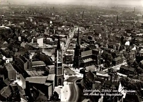 Ak Gelsenkirchen im Ruhrgebiet, Luftbild, Altdestadt, Propsteikirche